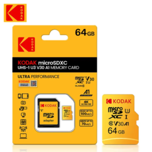 KODAK Carte Mémoire micro SD 64GB avec Adaptateur